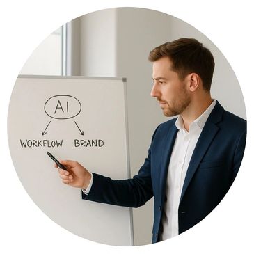 A coach showing ai training on a board