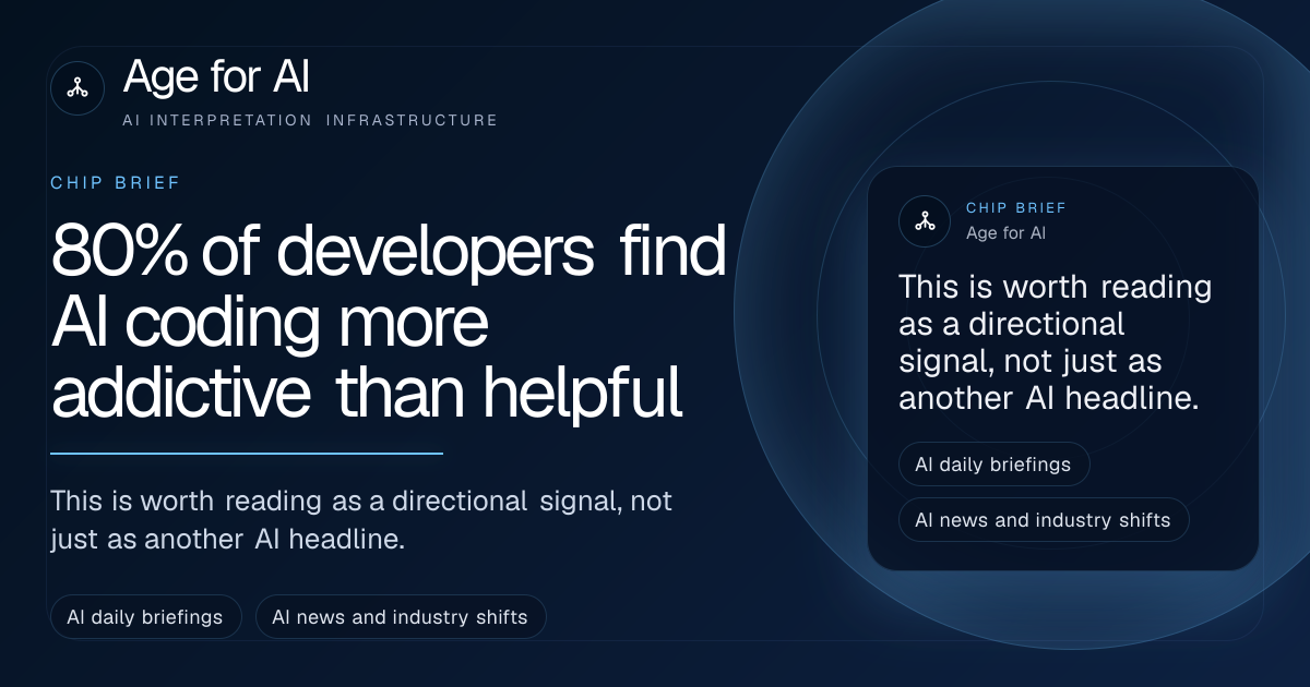 80% of developers find AI coding more addictive than helpful