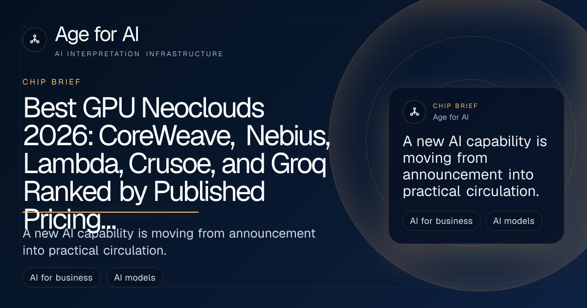 Best GPU Neoclouds 2026: CoreWeave, Nebius, Lambda, Crusoe, and Groq Ranked by Published Pricing and Contracted Power