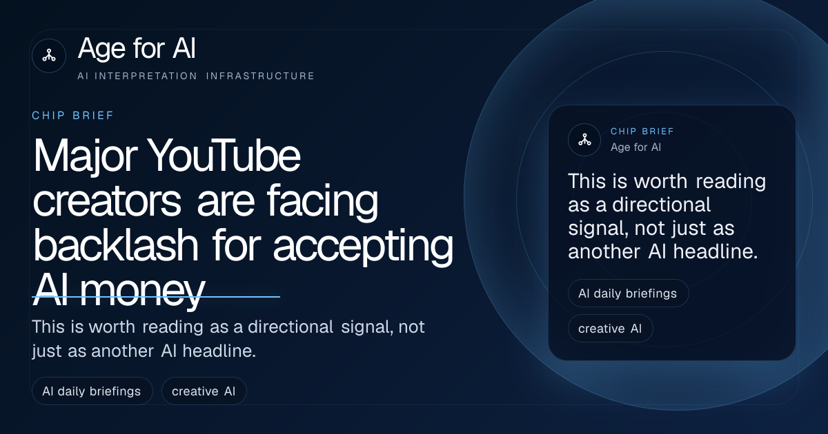 Major YouTube creators are facing backlash for accepting AI money